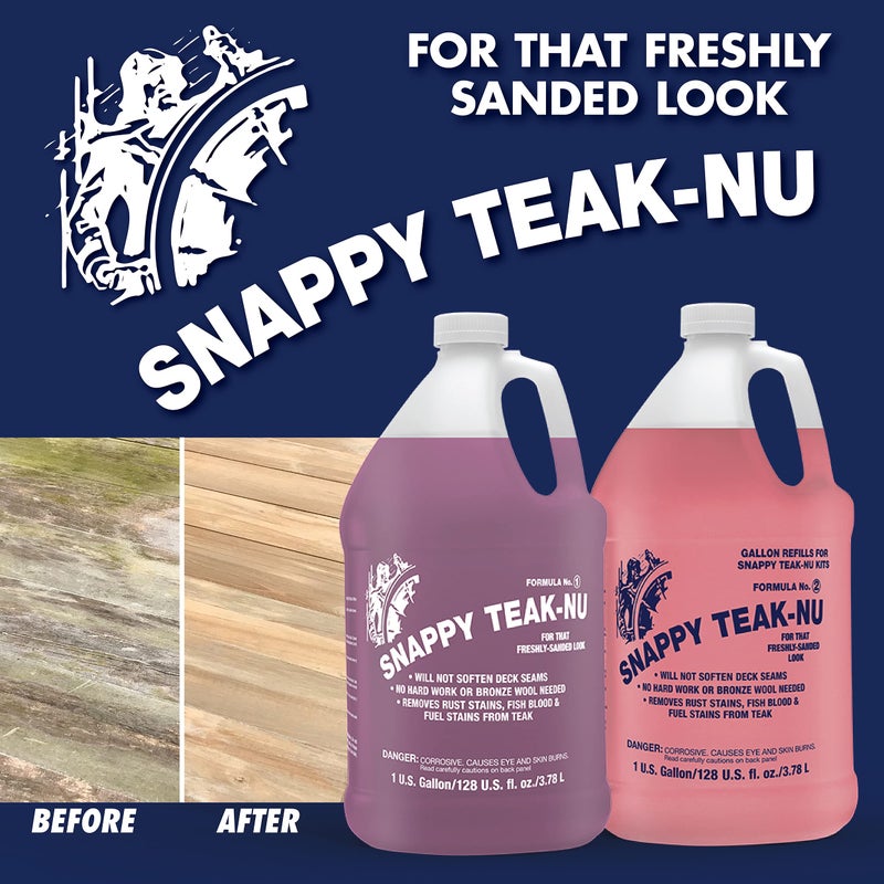 Star Brite SNAPPY TEAK-NU Formula No. 2 - Restore & Renew Weathered Teak & Other Fine Wood - Professional Strength 2 Step System 1 GAL (STN-G2) - Image 2